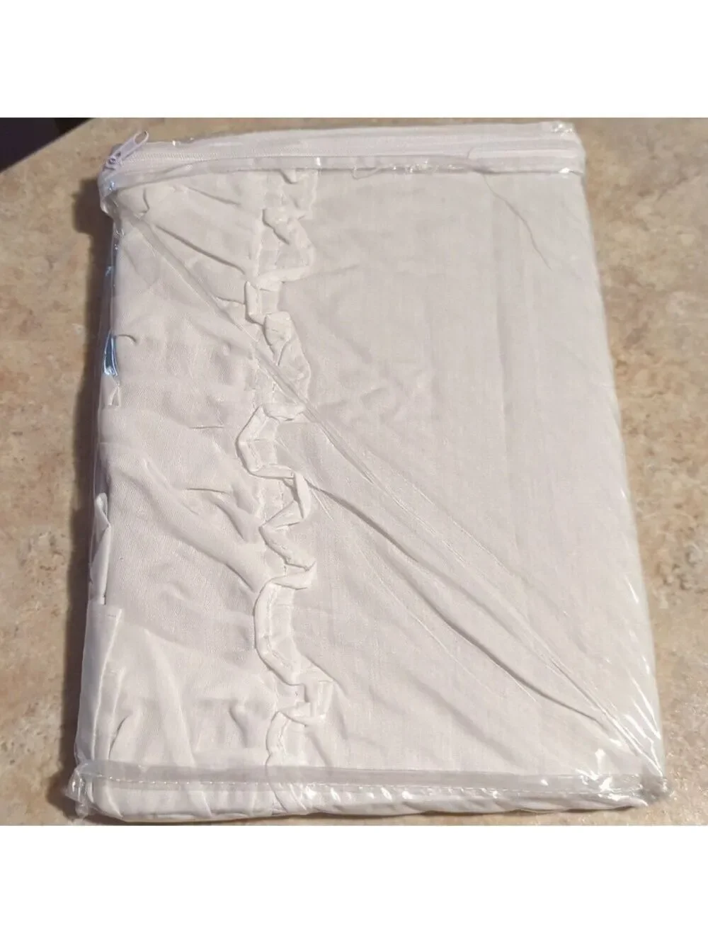 White Ruffle Valance Curtain 54 Wide Summer Kitchen Window Bathroom